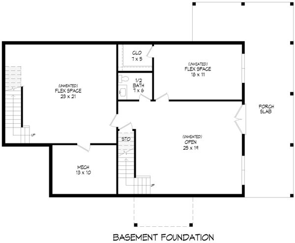 House Blueprint - Country Floor Plan - Lower Floor Plan #932-1061
