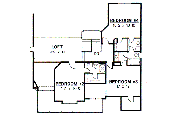 European Floor Plan - Upper Floor Plan #67-237