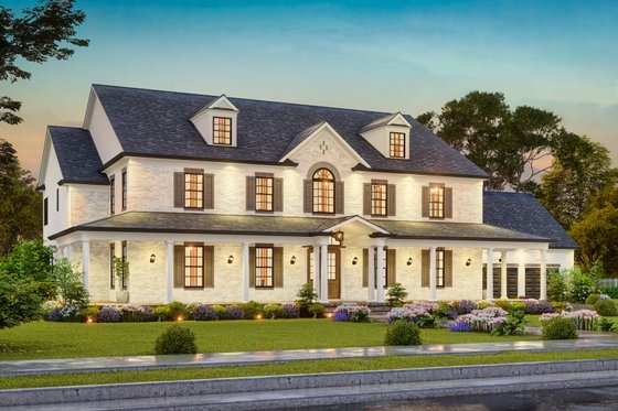 Exterior - Front Elevation 7 for Traditional House Plan #54-720 - 6 bed, 4 bath