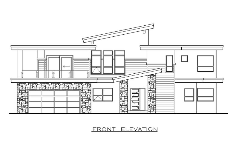 Home Plan - Exterior - Front Elevation 3 for Contemporary House Plan #1100-144 - 4 bed, 3 bath