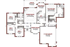 Floor Plan - Main Floor for Traditional House Plan #63-207 - 4 bed, 2.5 bath