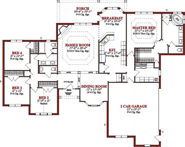 Traditional Floor Plan - Main Floor Plan #63-207