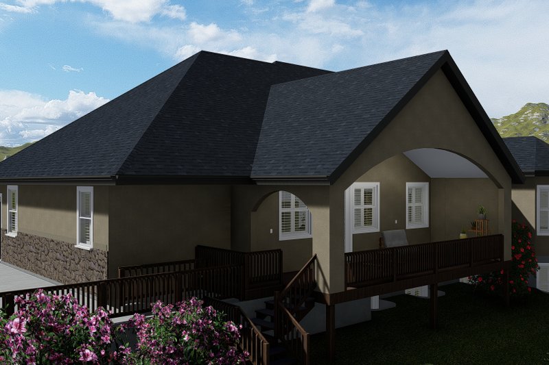 Dream House Plan - Traditional Exterior - Rear Elevation Plan #1060-61