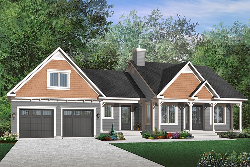 Dream House Plan - Exterior - Front Elevation 5 for Farmhouse House Plan #23-642 - 2 bed, 1 bath