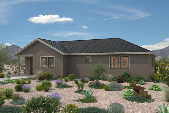 Exterior - Front Elevation 4 for Ranch House Plan #497-12 - 3 bed, 2 bath