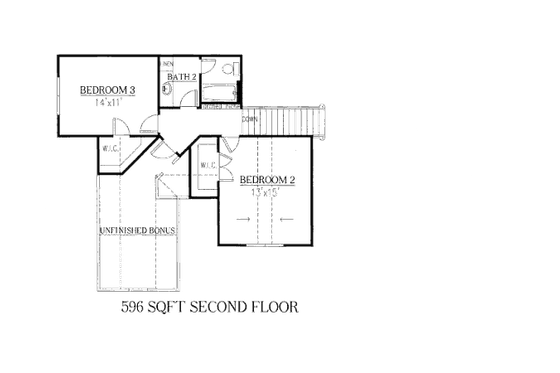 Floor Plan - Upper Floor for Traditional House Plan #437-2 - 3 bed, 2.5 bath