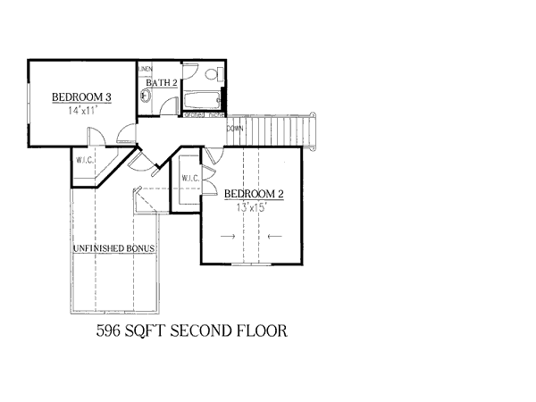 Traditional Floor Plan - Upper Floor Plan #437-2