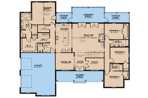 Floor Plan - Main Floor for Farmhouse House Plan #923-281 - 4 bed, 3.5 bath