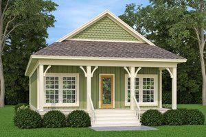 Cottage Exterior - Rear Elevation Plan #45-616