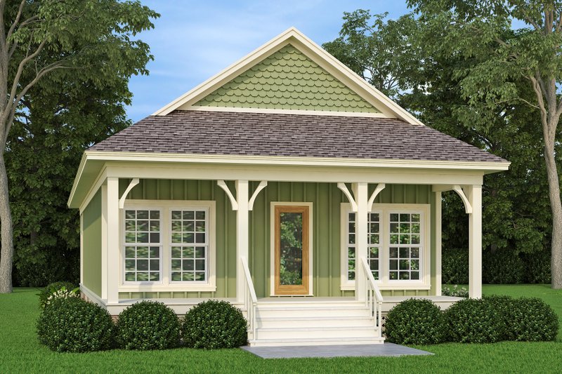 Architectural House Design - Cottage Exterior - Rear Elevation Plan #45-616