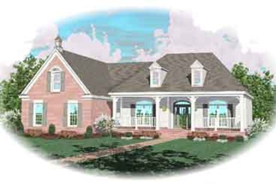 Exterior - Front Elevation for Southern House Plan #81-162 - 3 bed, 2.5 bath