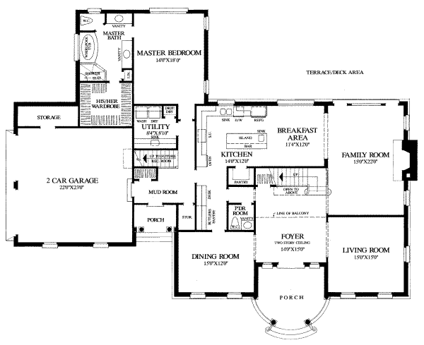 Architectural House Design - Southern Floor Plan - Main Floor Plan #137-139