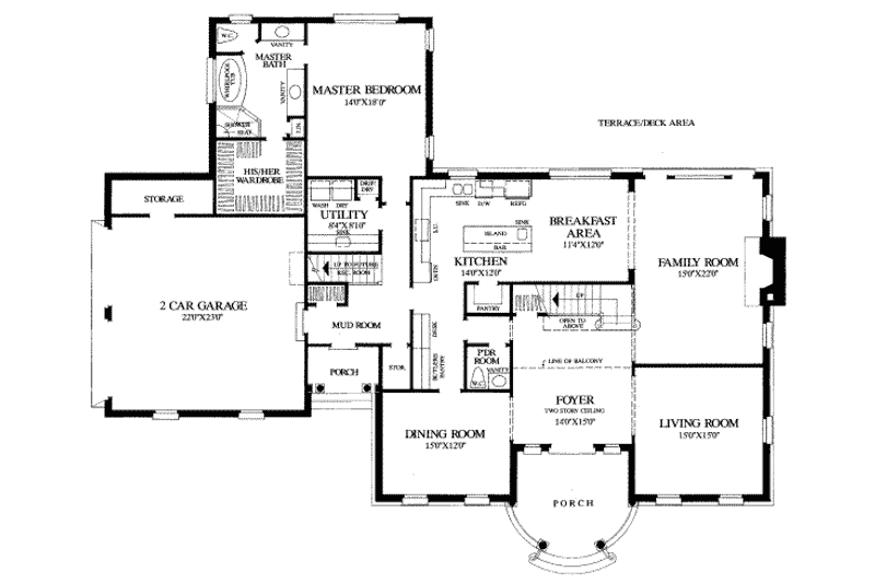 Dream House Plan - Floor Plan - Main Floor for Southern House Plan #137-139 - 5 bed, 3.5 bath