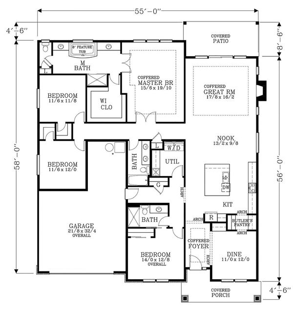 Dream House Plan - Craftsman Floor Plan - Main Floor Plan #53-658