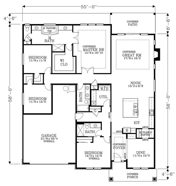 Home Plan - Craftsman Floor Plan - Main Floor Plan #53-658
