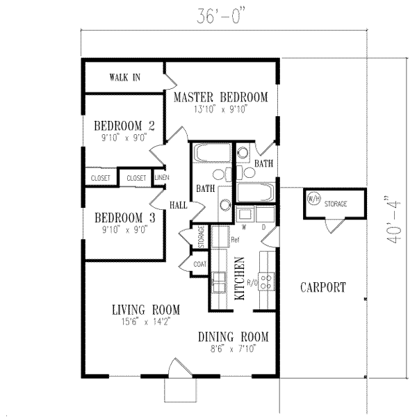 House Design - Ranch Floor Plan - Main Floor Plan #1-142