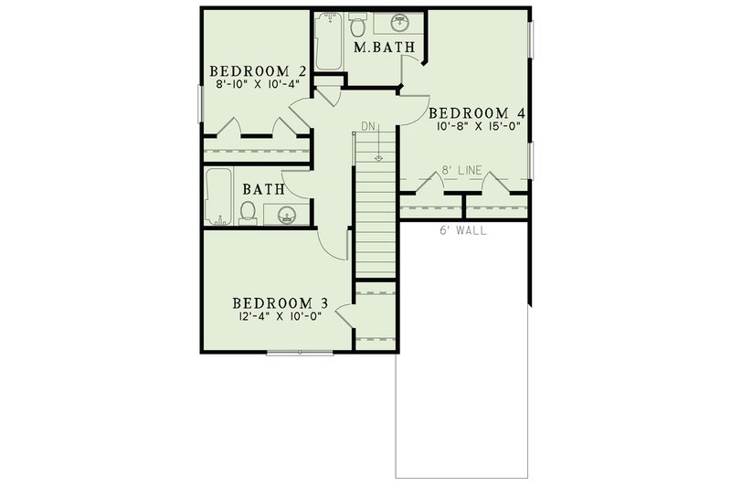 Architectural House Design - Floor Plan - Upper Floor for Traditional House Plan #17-3338 - 4 bed, 3.5 bath