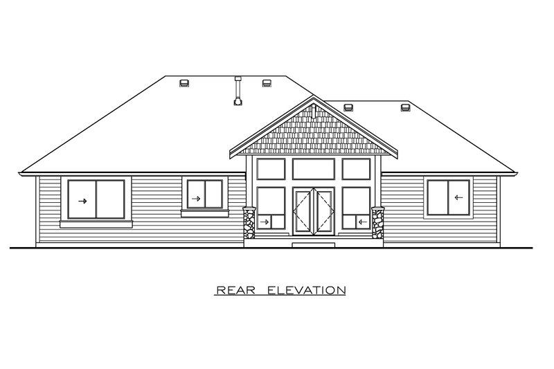 House Design - Exterior - Rear Elevation for Craftsman House Plan #1100-151 - 3 bed, 2.5 bath