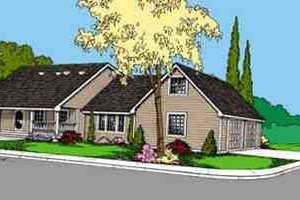 Southern Exterior - Front Elevation Plan #60-614