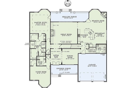 Floor Plan - Main Floor for European House Plan #17-2306 - 4 bed, 3 bath