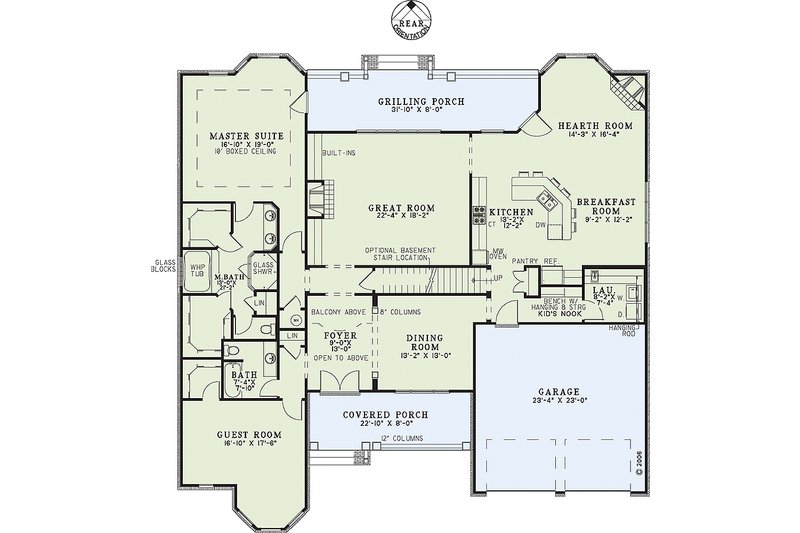 Home Plan - Floor Plan - Main Floor for European House Plan #17-2306 - 4 bed, 3 bath