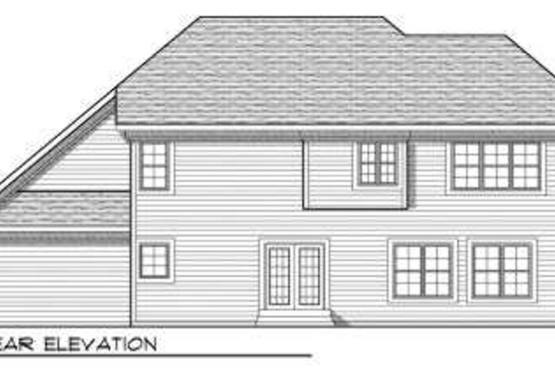 Home Plan - Traditional Exterior - Rear Elevation Plan #70-705