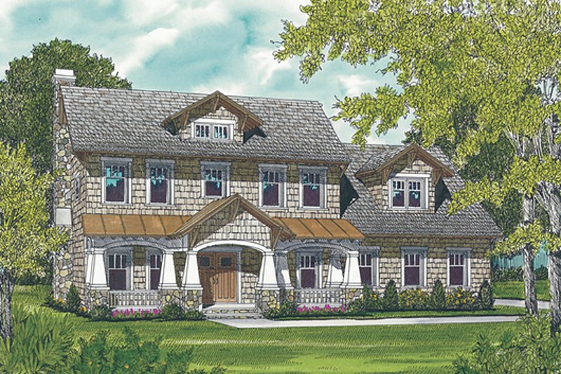 Dream House Plan - Craftsman Exterior - Front Elevation Plan #453-7