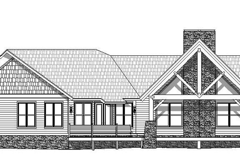 Dream House Plan - Exterior - Rear Elevation 1 for Cabin House Plan #932-288 - 3 bed, 2.5 bath