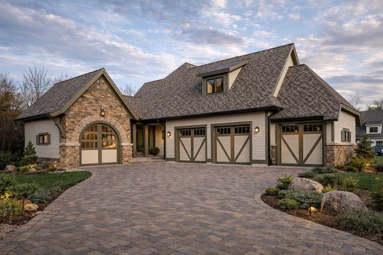 Exterior - Rear Elevation for European House Plan #928-180 - 3 bed, 3.5 bath