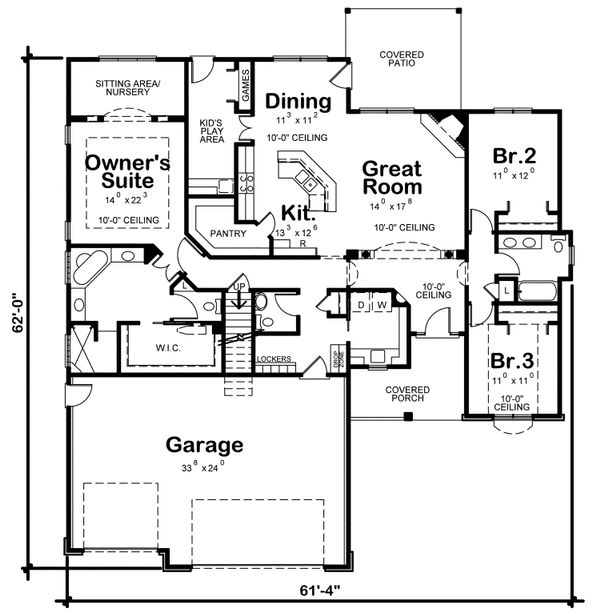 House Design - Traditional Floor Plan - Main Floor Plan #20-2078
