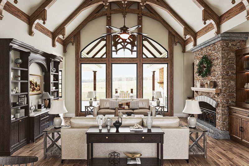 House Blueprint - Interior - Family Room for Modern House Plan #54-580 - 3 bed, 3 bath