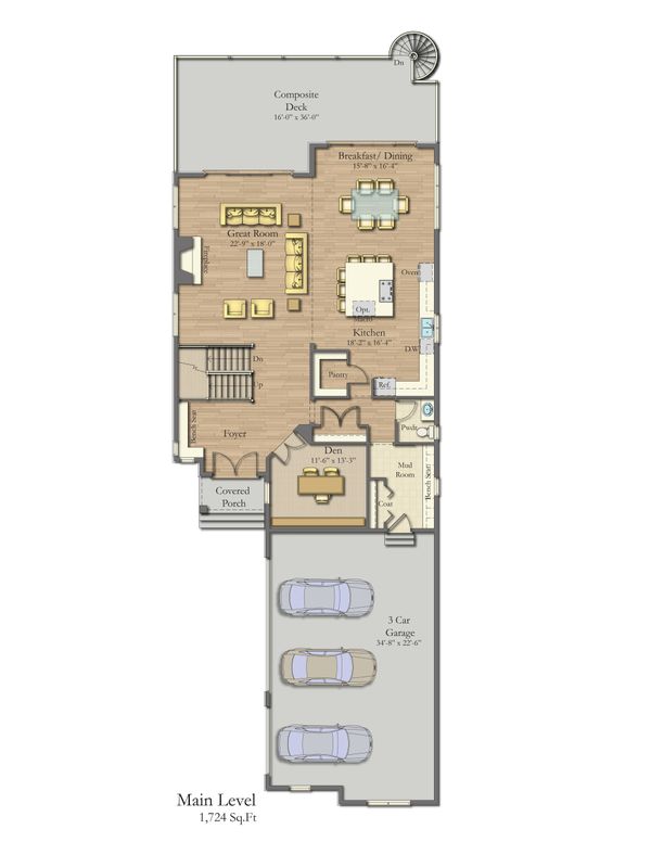 Craftsman Floor Plan - Main Floor Plan #1057-30