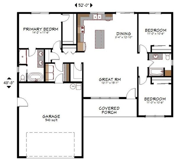 House Blueprint - Traditional Floor Plan - Main Floor Plan #943-60