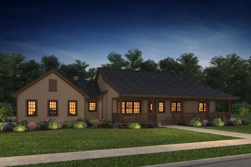 Dream House Plan - Exterior - Front Elevation 5 for Ranch House Plan #47-1023 - 3 bed, 2 bath