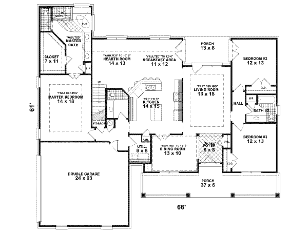 Colonial Floor Plan - Main Floor Plan #81-582