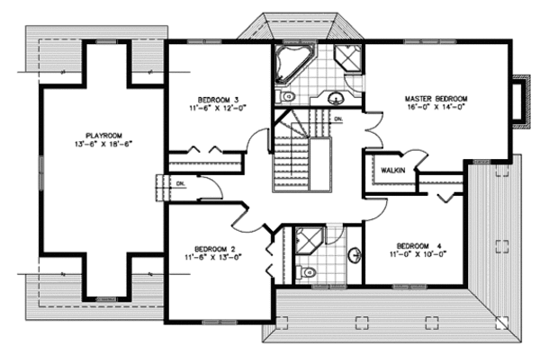 Country Floor Plan - Upper Floor Plan #138-299