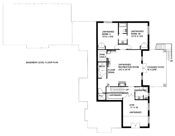 Bungalow Floor Plan - Lower Floor Plan #117-624