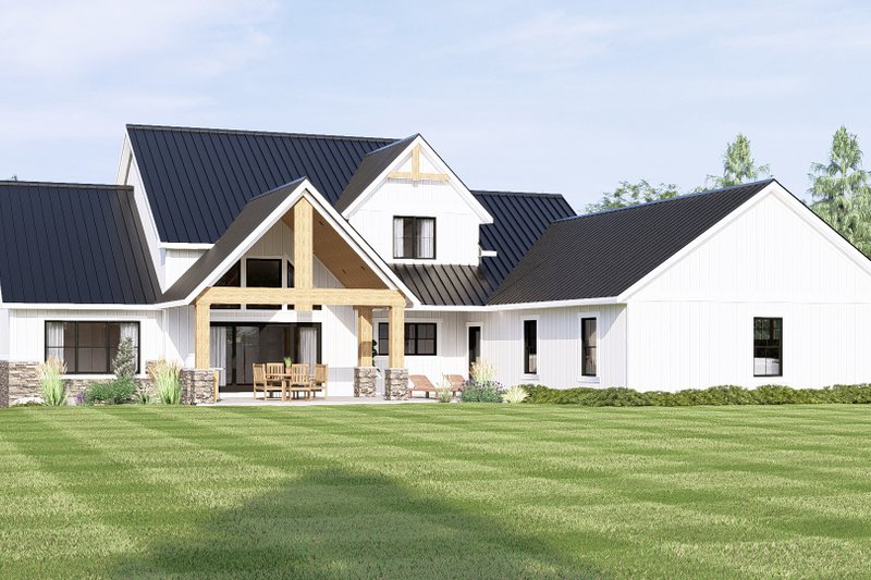 Architectural House Design - Exterior - Rear Elevation for Farmhouse House Plan #1064-101 - 3 bed, 2.5 bath
