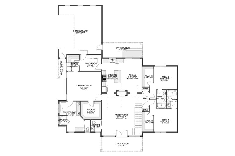 Dream House Plan - Floor Plan - Main Floor for Cottage House Plan #1060-364 - 3 bed, 3.5 bath