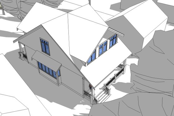 Exterior - Rear Elevation for Craftsman House Plan #528-3 - 3 bed, 2.5 bath