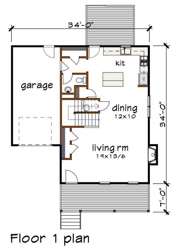 Modern Floor Plan - Main Floor Plan #79-367