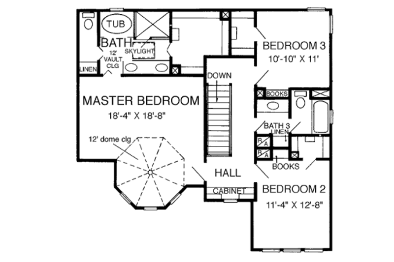 Home Plan - Floor Plan - Upper Floor for Victorian House Plan #410-200 - 3 bed, 3 bath