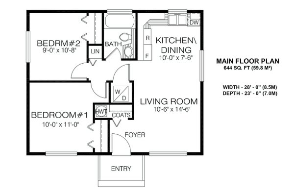 Home Plan - Cottage Floor Plan - Main Floor Plan #1100-66