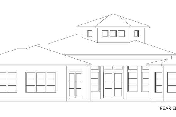 Exterior - Rear Elevation for Contemporary House Plan #1058-220 - 3 bed, 2.5 bath