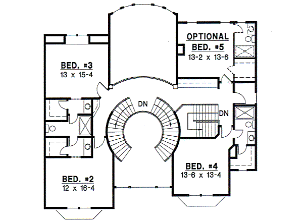 Southern Floor Plan - Upper Floor Plan #67-303