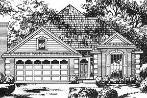 Cottage Exterior - Front Elevation Plan #40-381