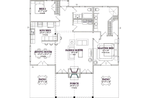 Floor Plan - Main Floor for Cabin House Plan #63-184 - 2 bed, 2 bath