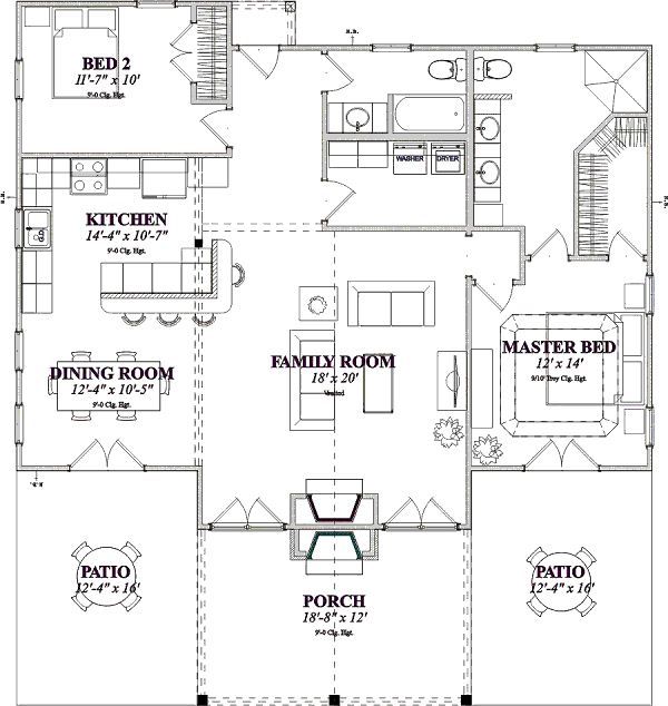 Cabin Floor Plan - Main Floor Plan #63-184
