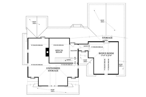 Floor Plan - Upper Floor for Farmhouse House Plan #137-266 - 4 bed, 2.5 bath