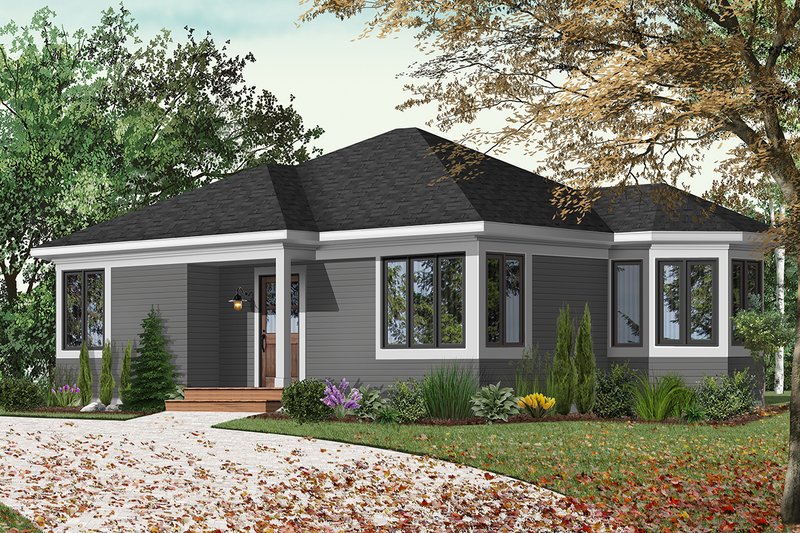 House Design - Exterior - Front Elevation 4 for Cottage House Plan #23-166 - 2 bed, 1 bath